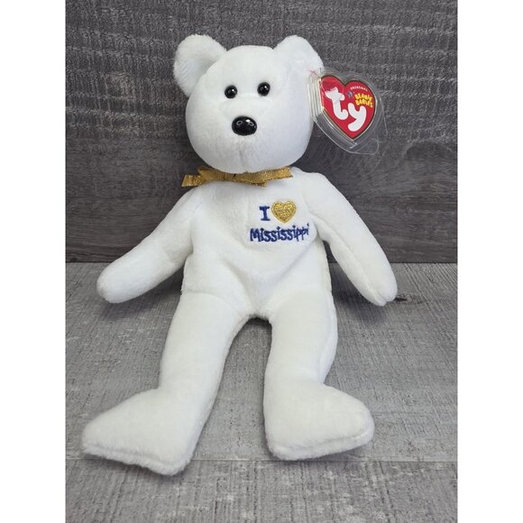 TY Beanie Baby Baby I Love Mississippi Hurricane Katrina 2005 Bear Plush Toy G27 - Picture 1 of 6